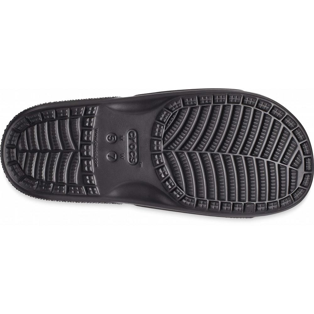 Black Men's Crocs Classic Fur Sure Slides | NZ 1282ILHS